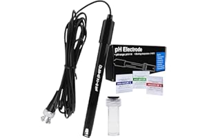 GAIN EXPRESS 0-14 pH Electrode muestra BNC Connection, cable de 300 cm para sensor de prueba de pH, kit de reemplazo para acuario, hidroponía, planta, piscina, spa (cable largo de 300 cm)