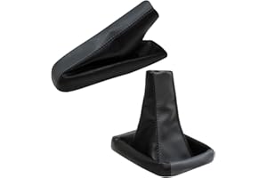 AERZETIX: Funda para palanca de cambios y freno de mano de piel sintética negro y gris