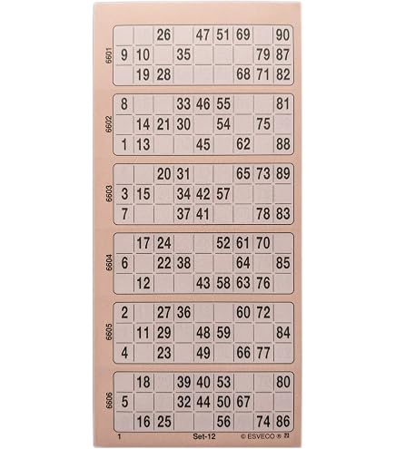 Lot De 600 Tickets De Bingo Jumbo – 6 Cartes Par Bloc – Couleurs Variées – Pour Clubs Et événements