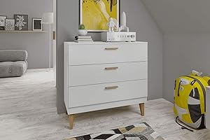 WFL GROUP Wonderhome Kids Cassettiera per Bambini Cassettone Set Cameretta per Bambini - Bianco