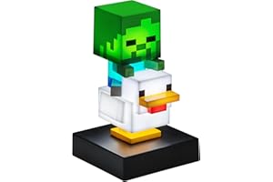 Paladone Minecraft Chicken Jockey Icon Light – 12 cm upplyst minifigur – roligt sovrum eller skrivbord för spelare
