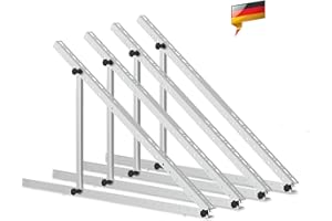 RHEIN BELEUCHTUNG Solarpanel Halterung Flachdach, 114 cm Solarmodul Halterung, Balkonkraftwerk Halterung für Solarpanel 100W-800W Winkel Einstellbar 0-90° für Dachhalterungen, Pv Modul Solarmodule 2 Sets