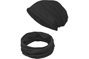 TMK Set di Cappello e Scaldacollo per Bambini e Ragazzi Adolescenti Sciarpa e Berretto 100% Cotone da 4 anni fino a 18 anni cod.1215