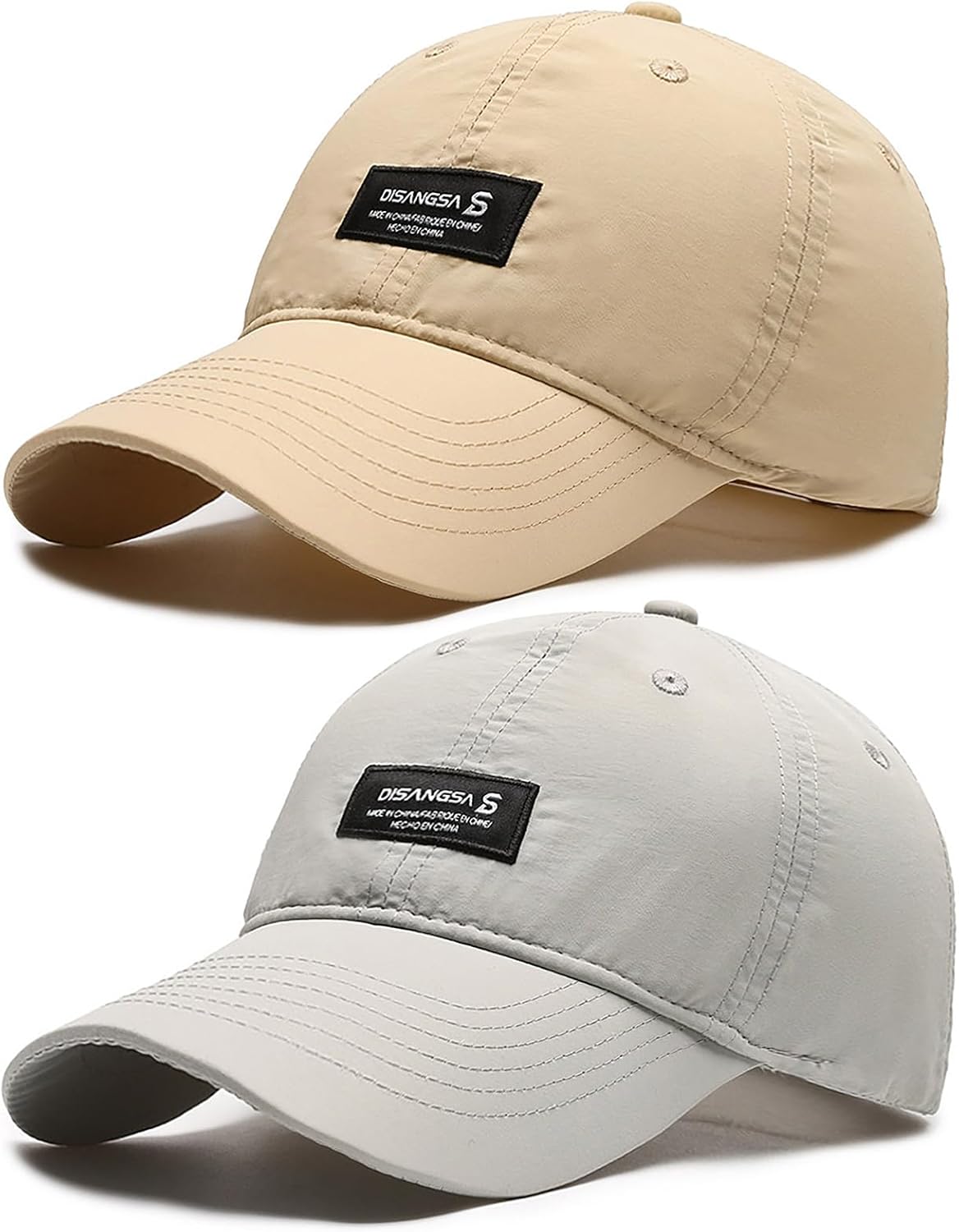 LCKEBT 2 Packs Gorras Verano Running Hombre Impermeable, Gorra de Béisbol Secado Rápido Protección Solar, Sombrero de Sol de Transpirable Ligeras Plegable para Senderismo Pesca Jungla
