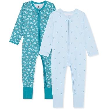 Barrageon Combinaison Bébé 1-8 Ans - Chemise De Nuit Grenouillère Douce En Flanelle Pour Nouveau-né Garçon Fille (Bleu-80)