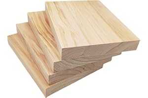 ANKTILY 4 Bloques de Madera en Blanco para Manualidades, Tableros Rectangulares de 20 x 15 x 2,5 cm, para Tallar, Pintar y Quemar