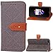 Produktbild Honghushop PU Leder Hülle für OnePlus 5 Brieftasche Klapphülle Flip Case Retro Geprägt Design Ledertasche Schutzhülle für OnePlus 5 Grau Stand Folio Hülle Etui Scratch Magnetverschluss Fächern Karten Handyhülle für OnePlus 5