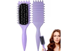 Maxmana Secret Curl Defining Brush, Styling Brush for Detangling, Combing, Shaping and Defining Curls for Women and Men, Less Pulling, Reduces Pulling and Curl Separation (Purple)