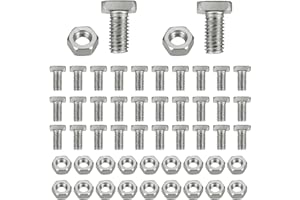 YEMETEY 50 Sets Aluminium Greenhouse Nuts and Bolts, Hex Nuts and Square Head Bolts for Building and Repairing Greenhouse