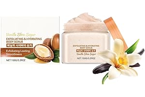 CVOPQBNY Body Scrub Vanilla, Korean Skin Care Facial Scrub, Korean Exfoliating Face Wash, Body Exfoliator, Moisturizing Body Spa Care, Body Skin Care Scrub For Bikini Area, Neck, Dry & Dull Skin (1, 150g)
