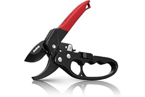 JiveSnip Titan Gartenschere Professionelle Ratschen-Amboss-Gartenschere mit Ratschenmechanismus, verstärkter Designgriff Professionelle Bypass-Gartenschere für Pflanzen, Hecken und Blumen