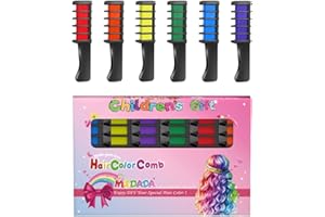 MSDADA Juego de tizas para el pelo para niños, 6 colores brillantes, para Navidad, Papá Noel, calendario de Adviento y más, tizas para el pelo para niñas, color de pelo para niños, tiza para el