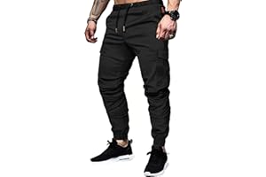 TARAINYA Pantalon Cargo Homme Coton avec 6 Poches Taille Elastique Pantalon Chino Homme Regular Fit