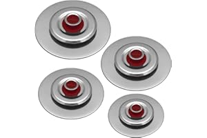 GIORDANO SHOP Kit 4 Coperchi Magici Antiodore Ventur Magic Ø25, Ø27, Ø31, Ø35 cm Cooker in Acciaio Inox Pomello Rosso