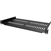 StarTech 1U Ventilated Shelf Tray for 19 Inch Server Rack Cabinet - 10 Inch | 19" Vented Rack Cantilever Tray, Cold Rolled St