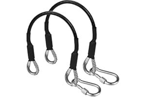 PEUTIER 2pcs Gym Extension Cables, 26cm / 10 inch Gym Cable with Carabiner Fitness Home Gym Machine Accessories Attachment for Lat Pull Down Machine Leg Extensions Machine Compatible with Bowflex