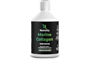 Nutrality Marine Collagen Sugar Free Liquid | Peptides, Hyaluronic Acid, Silica, Biotin, 10000mg Type 1 | Fruit Juice Flavour | Healthy Skin, Hair, Nails, Joints, Muscles | 1 Bottle