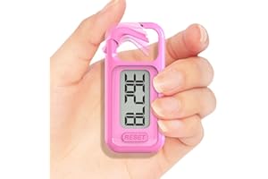 FOCWONY Simple Walking 3D Pedometer, Portable Carabiner Step Counter, Steps Tracker with Neck Lanyard for Seniors Men Women