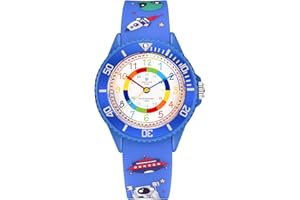 Alienwork Kids Reloj de Aprendizaje Infantil Niño Niña Tiempo de Aprender Impermeable 5 ATM