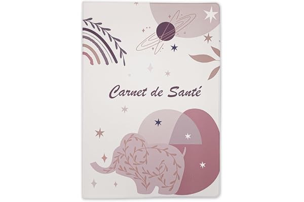 Nemau - Protège Carnet de Santé Enfant et Adulte – Housse Souple Lavable – Format Universel – Motifs Modernes – Étui de Protection Durable pour Carnet Médical – Idée Cadeau - Modèle Boho
