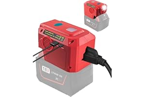 TPDL 200W Power Inverter for Milwaukee M18 Battery, DC 18V to AC 240V / 230V Battery Inverter With Light, Modifine Sine Wave Charger Adapter Battery Powered Outlet USB Ports & 1 Type-C & 1 AC Outlet