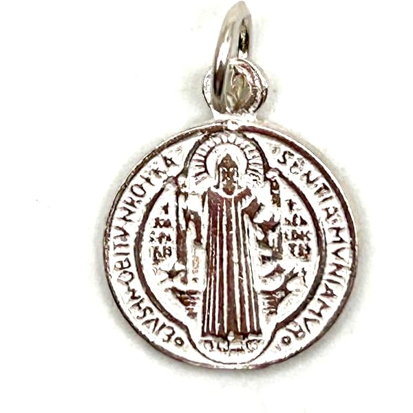 Colgante Llave De San Benito Plata 925 - 3 Cm, Amuleto Protector, Acabado Envejecido, Cadena No Incluida