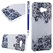 Produktbild FESELE Silikon Schutzhülle für [Samsung Galaxy A5 2017] Glitzer Luxus Kristall Rahmen Silikon Dünn Tasche Handy Cover Schutzhülle, Samsung Galaxy A5 2017 Bunt Malerei Silber Glitzer Durchsichtig Crystal Case Glänzend Weich TPU Bling Case Tasche Etui Bumper für Samsung Galaxy A5 2017 + Blau Eingabestift Stylus Touch Pen-Spitze Rose Blume