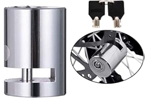 Ezweiji Candado De Freno De Disco Portátil, Mini Candado De Freno De Disco Antirrobo De Aleación De Acero,Candado De Freno De Motocicleta Para Bicicleta/Coche Eléctrico Con Pastillas De Freno De Disco