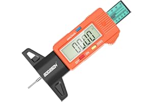 GODESON - Misuratore di profondità per pneumatici da 0 a 25,4 mm/pollici, grande display LCD per auto, camion, moto, biciclette