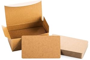 CC WONDERLAND ZONE 100Pcs Blank Kraft Cards Word Card Business Card DIY Tag Gift Card Paper Message Card Blank Paper Tags（Wood Color）