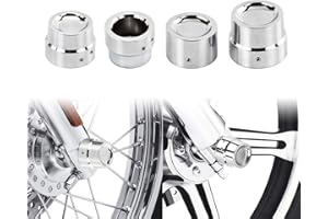 HDBUBALUS Copridado Asse Posteriore Anteriore Coperchi Asse Fit per Harley Sportster Xl 1200 Dyna Softail Fat Boy Touring Street Road Electra Tri Glide 4 Pezzi Chrome