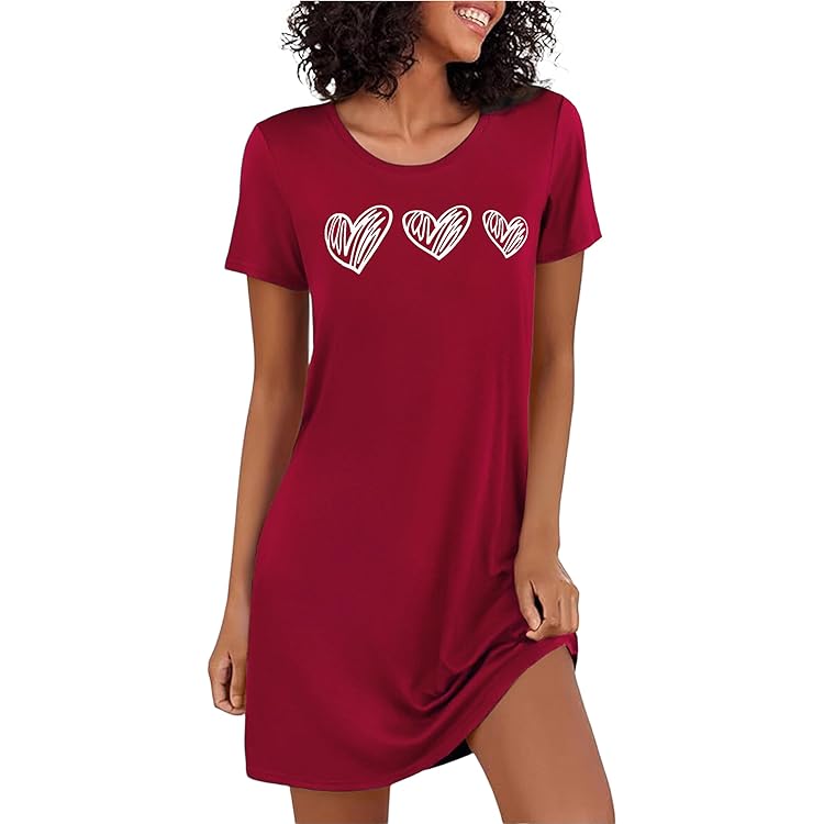Marvmys Women's Nightdress Short Sleeve Sleepwear Marvmys Women's Nightdress Short Sleeve Sleepwear