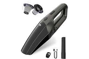 SERVOMASTER Aspirador De Mano Potente, Aspirador Coche Recargable, Aspiradora De Mano Sin Cable Pare Filtro HEPA, Accesorios para Limpieza Interior, Mini Aspiradora para Hombres y Mujeres