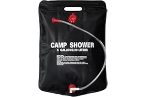 Milestone Camping 20739 20L Heated Compact Portable Solar Power Shower, Black,H60 x W40