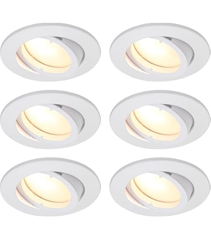 Hcfei Lot 6 Spots Led Encastrables Complet Noir Rond Avec Ampoules Gu10
