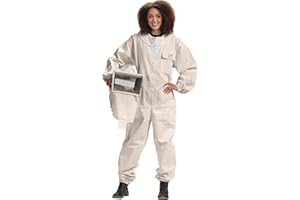 Bees & Co U75 Tuta Cotone Naturale con Cappello Maschera Quadrata per Apicoltore