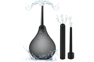 Onegreen Douche Enema kit -Silicone Reusable Enema for Constipation Douche Bulb Men Women 224ML ,2 Pcs Shower Head Attachment for Most Shower Systems ABS Waterproof (Black)