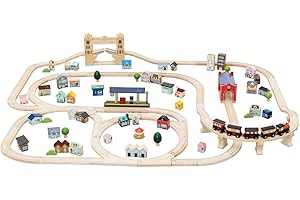 Le Toy Van - Cars & Construction - Wooden Train Set - London Train Set for 3 Year Old Boys and Girls - Train Track - 120 Piece Train Set - Role Play Toys - Girls and Boys Toys Age 3 +