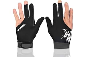 Anser M050912 Man Woman Elastic Lycra 3 Fingers Show Gloves for Billiard Shooters Carom Pool Snooker Cue Sport - Wear on the Right or Left Hand 1PCS
