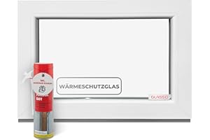 HOMMLER Finestra in vetro fisso, 80 x 90 cm, 2 vetri – tutte le dimensioni finestre in plastica con profilo da 60 mm – Finestre cantine (larghezza x altezza): 800 x 900 mm, perfetto per finestre da giardino