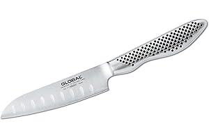 Global Knives GS-57 Couteau Santoku cannelé avec lame de 11 cm en acier inoxydable Cromova 18