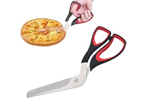 MisFun Tijeras para Pizza, Cortador de Pizza, Corta Pizza Profesional con Hoja de Acero Inoxidable Afilada de Calidad Alimentaria y Mango de Agarre Suave, Tijeras de Cocina Multifuncionales, 27CM