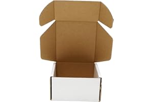 ZhaoCo Scatole di Cartone Imballaggio Piatte 50 Pezzi 102x102x51 mm | Piccola Scatola Cartone Ondulato per la spedizione o lo stoccaggio Bianca