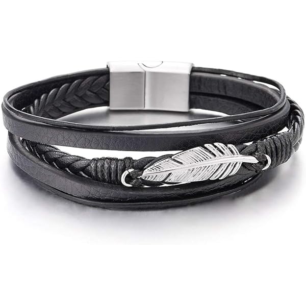 Flongo Braccialetto Pelle Corda Infinity Simbolo Decorato Lega Vari Colori - Foto 10