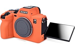 Rieibi Etui na aparat Alpha 7 IV, silikonowe etui do aparatu cyfrowego Sony a7 IV a7S III A1, pokrowiec ochronny silikonowy do Sony A7M4 A7SM3 Alpha 1, pomarańczowy, Etui na kosmetyki