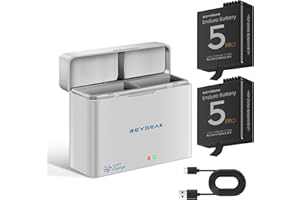 REYGEAK Akumulator i ładowarka do DJI Osmo Action 5 Pro/4/3, 2 baterie 2100 mAh z 2 przyłączami PD - szybkie ładowanie