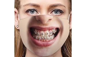 AmyGline Lustige Mundschutz Bandanas mit 3D Motiv Waschbar Mund-Nasen-Schutz Wiederverwendbare Staubdicht Atmungsaktiv Multifunktionstuch Halstuch