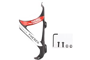 ESEN SP Portabotellas de Fibra de Carbono, Cuna de Bicicleta Ligera y sólida, rápida y fácil de Instalar, Ideal para Carreteras, montaña (Mate, Rojo)