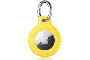 Wanme Etui do Apple AirTag zawieszka z brelokiem do kluczy, wodoodporna zawieszka AirTag z ochroną przed zarysowaniami, akcesoria Apple Tracker na klucze, zwierzęta domowe, bagaż, plecaki (żółte)