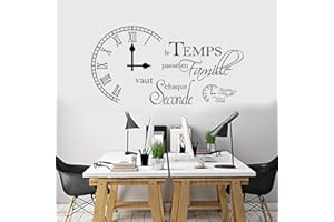 FNGEEN Stickers Muraux Citation Et Lettres Famille Temps Décoration Murale Salon Salle à Manger Chambre Chambre d'enfant